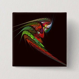 Badge Carré 5 Cm Bouton d'art Abstrait de Chameleon (carré)