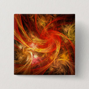 Badge Carré 5 Cm Bouton d'art Abstrait Firestorm Nova (carré)