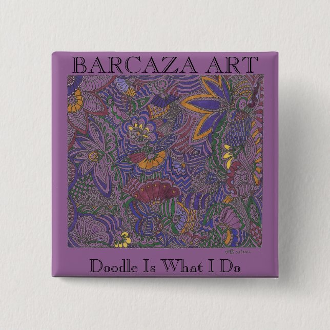 Badge Carré 5 Cm Bouton d'ART de BARCAZA (Devant)