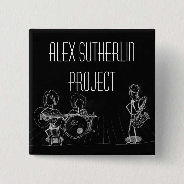 Badge Carré 5 Cm Bouton d'asp (Devant)