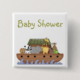 Badge Carré 5 Cm Bouton de baby shower d'arche de Noahs