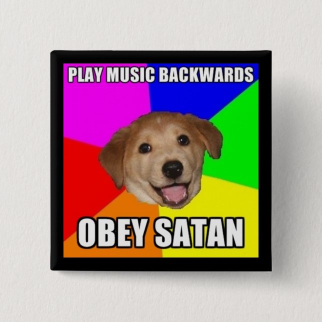 Badge Carré 5 Cm Bouton de Backmasking (Devant)