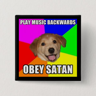 Badge Carré 5 Cm Bouton de Backmasking