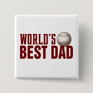 Badge Carré 5 Cm Bouton de baseball de la meilleure typographie de