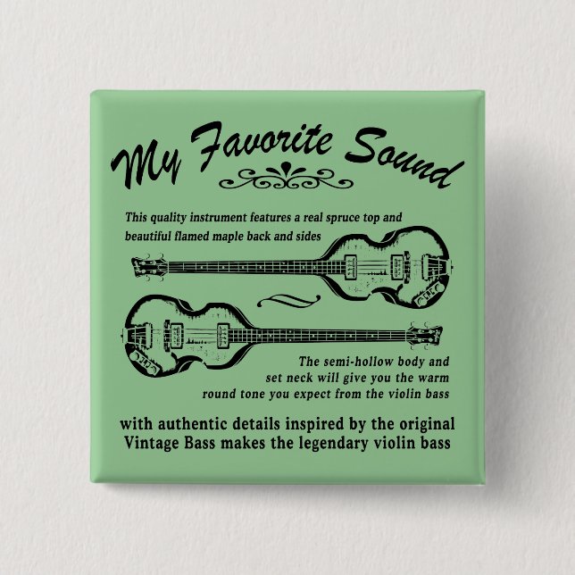 Badge Carré 5 Cm Bouton de BEATLEBASS (Devant)