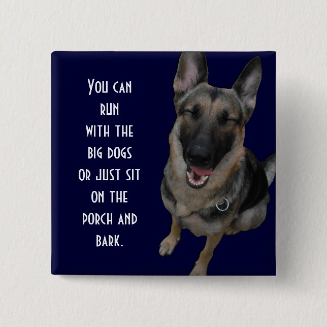 Badge Carré 5 Cm Bouton de berger allemand (Devant)