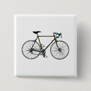 Badge Carré 5 Cm Bouton de bicyclette