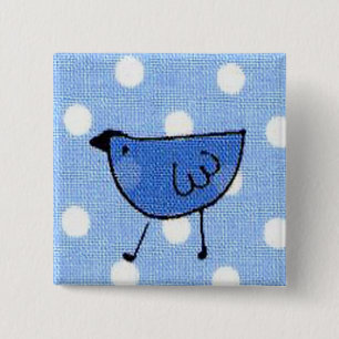 Badge Carré 5 Cm Bouton de Birdy