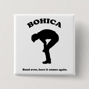 Badge Carré 5 Cm Bouton de Bohica