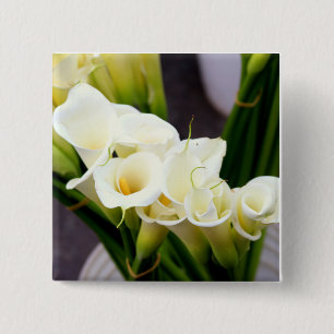 Badge Carré 5 Cm bouton de bouquet de zantedeschia