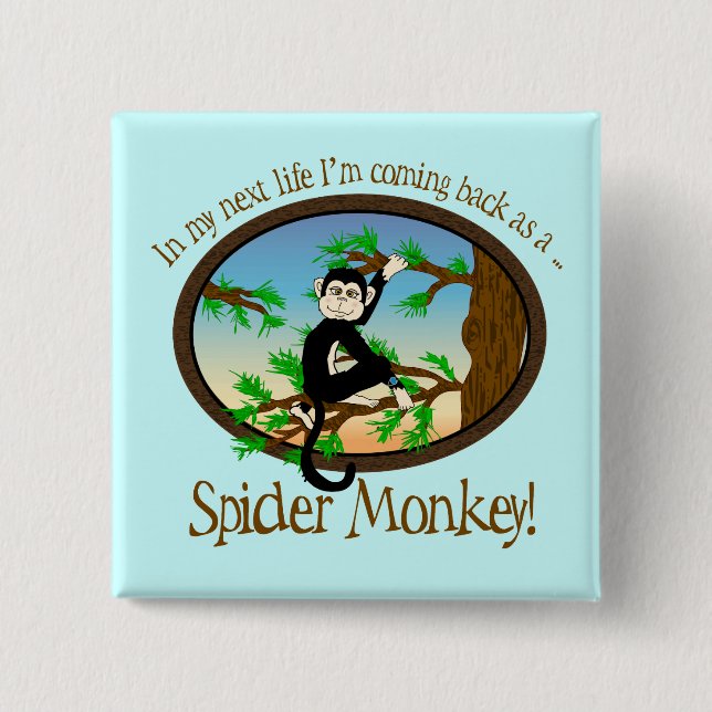 Badge Carré 5 Cm Bouton de Bright_Spider_Monkey (Devant)