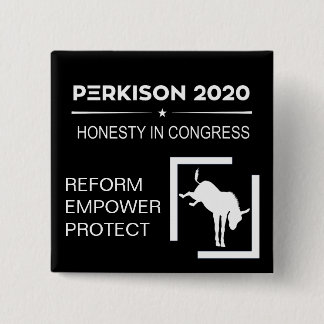 Badge Carré 5 Cm Bouton de campagne pour Perkison 2020
