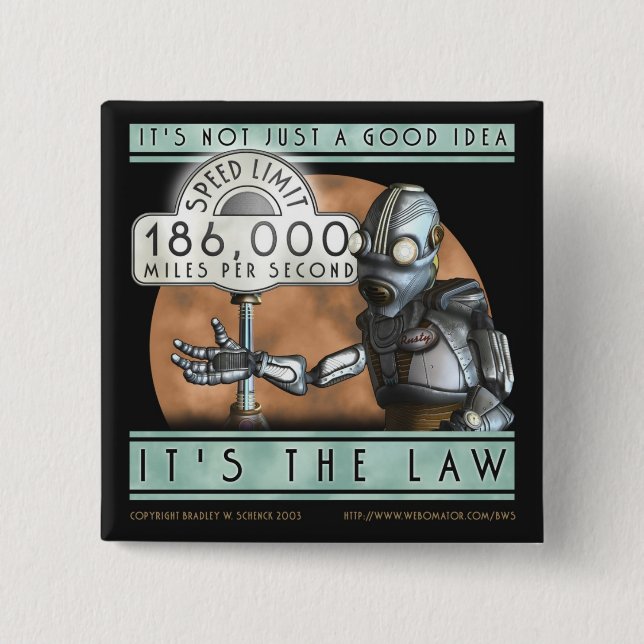 Badge Carré 5 Cm Bouton de carré de cadet de l'espace (Devant)