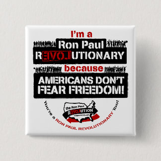 Badge Carré 5 Cm Bouton de carré de révolutionnaire de Ron Paul
