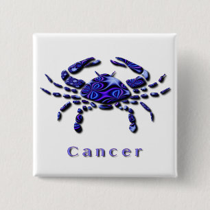 Badge Carré 5 Cm Bouton de carré de signe de Cancer