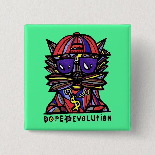 Badge Carré 5 Cm Bouton de carré "d'évolution de dopant" (Devant)