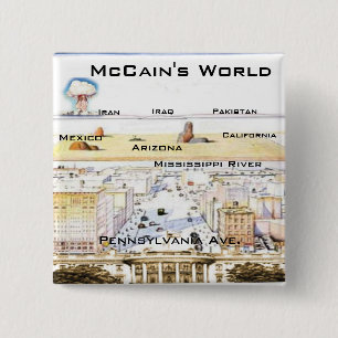 Badge Carré 5 Cm Bouton de carré du monde de McCain