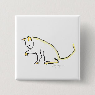 Badge Carré 5 Cm Bouton de chat