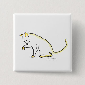 Badge Carré 5 Cm Bouton de chat
