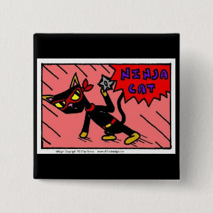 Badge Carré 5 Cm Bouton de chat Mel NINJA