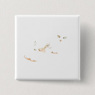 Badge Carré 5 Cm Bouton de chaton de Cheshire
