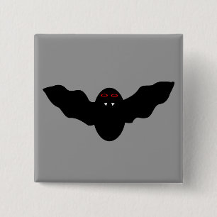 Badge Carré 5 Cm Bouton de chauve-souris déplaisant Halloween