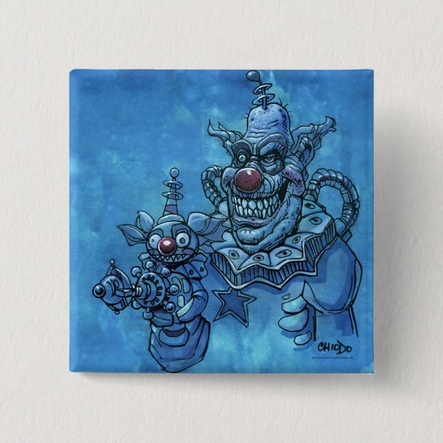 Badge Carré 5 Cm Bouton de Chiodo Klownz (Devant)