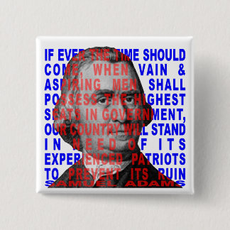 Badge Carré 5 Cm Bouton de citation de Samuel Adams
