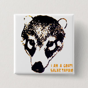 Badge Carré 5 Cm Bouton de Coati