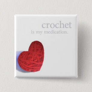 Badge Carré 5 Cm bouton de coeur de médicament de crochet