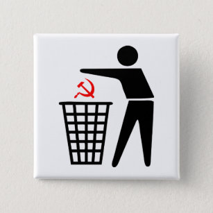 Badge Carré 5 Cm Bouton de communisme de déchets
