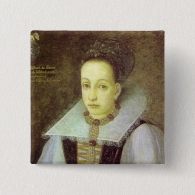 Badge Carré 5 Cm Bouton de comtesse de sang (Devant)