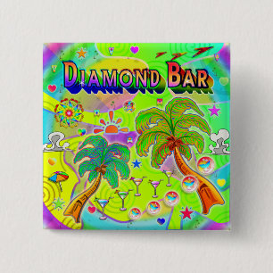 Badge Carré 5 Cm Bouton de concentration mentale de Diamond Bar