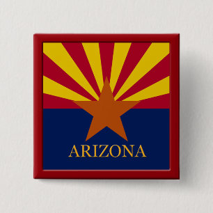 Badge Carré 5 Cm Bouton de conception du drapeau d'état de l'Arizo