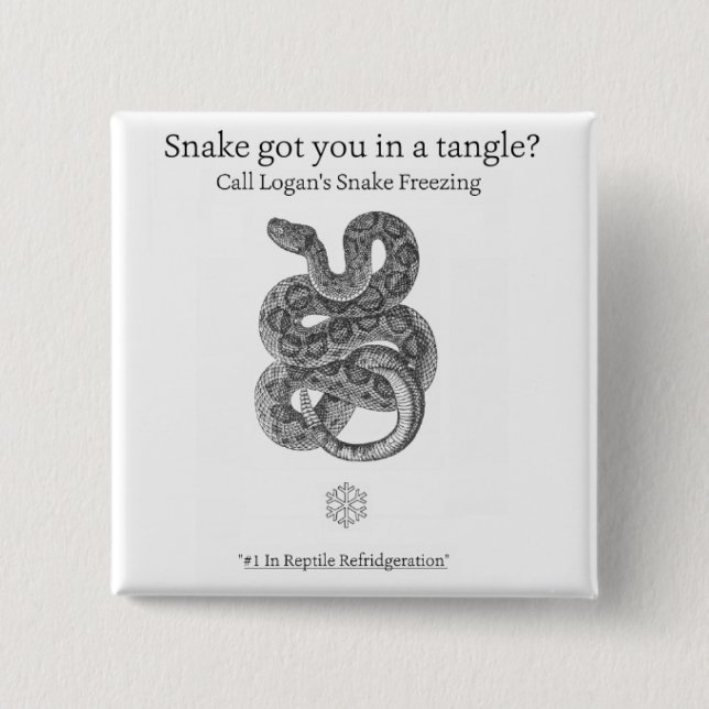 Badge Carré 5 Cm Bouton de congélation II du serpent de Logan (Devant)