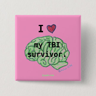 Badge Carré 5 Cm Bouton de conscience de TBI