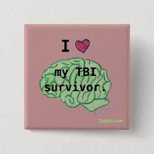 Badge Carré 5 Cm Bouton de conscience de TBI
