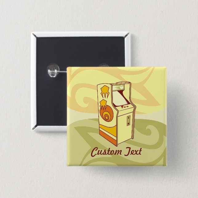 Badge Carré 5 Cm Bouton de console de jeu d'arcade haut (Devant & derrière)