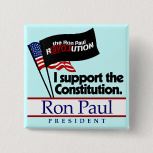 Badge Carré 5 Cm Bouton de constitution de Ron Paul