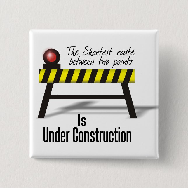 Badge Carré 5 Cm Bouton de construction (Devant)