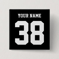 Bouton de coutume de sports nom et de nombre