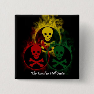 Badge Carré 5 Cm Bouton de crâne