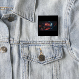 Badge Carré 5 Cm Bouton de crime réel