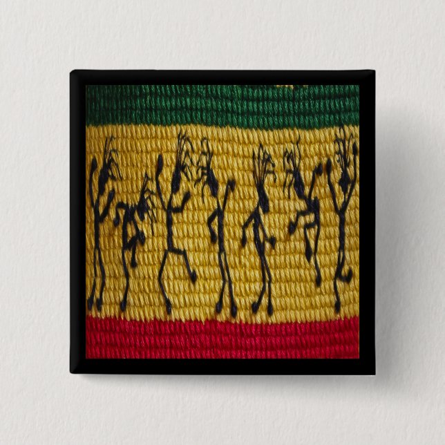 Badge Carré 5 Cm bouton de danse de reggae (Devant)
