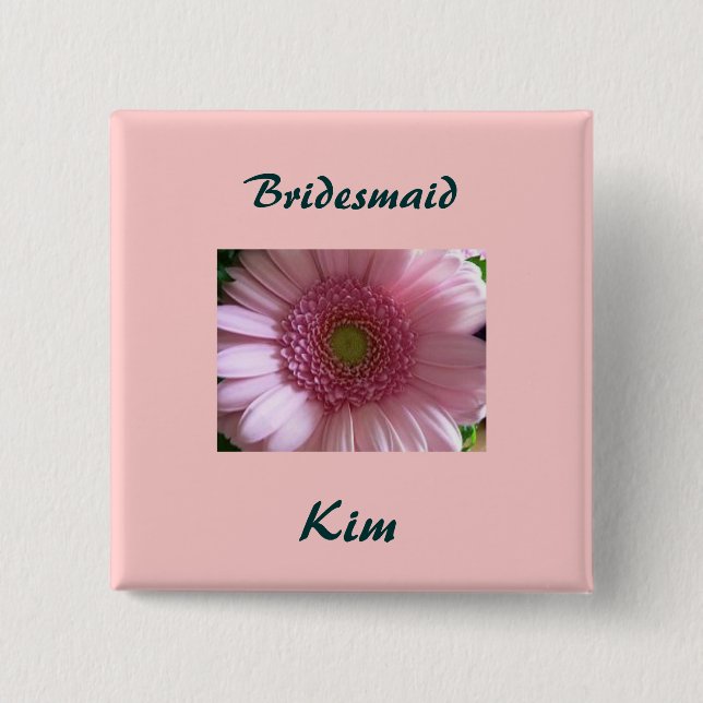 Badge Carré 5 Cm Bouton de demoiselle d'honneur (Devant)