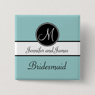 Badge Carré 5 Cm Bouton de demoiselle d'honneur de mariage de