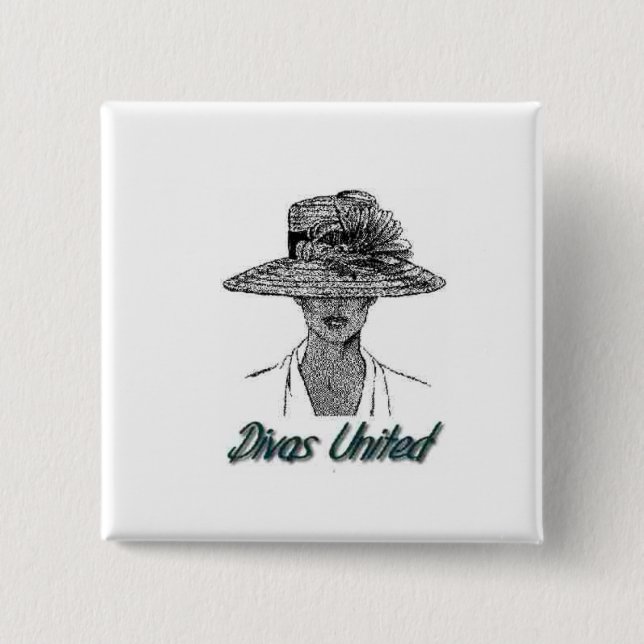 Badge Carré 5 Cm bouton de diva (Devant)
