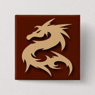 Badge Carré 5 Cm Bouton de DRAGON