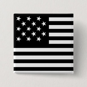 Badge Carré 5 Cm Bouton de drapeau américain 15 étoiles