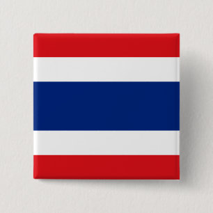 Badge Carré 5 Cm Bouton de drapeau de la Thaïlande